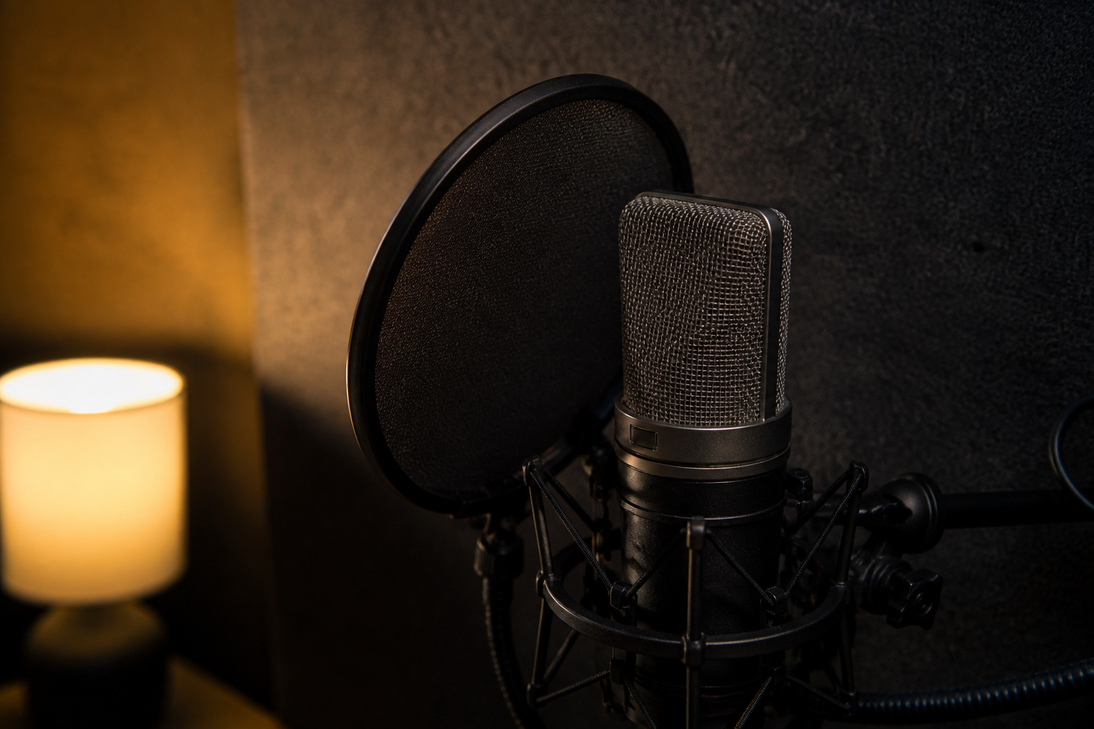 Microphone dans une cabine calme
